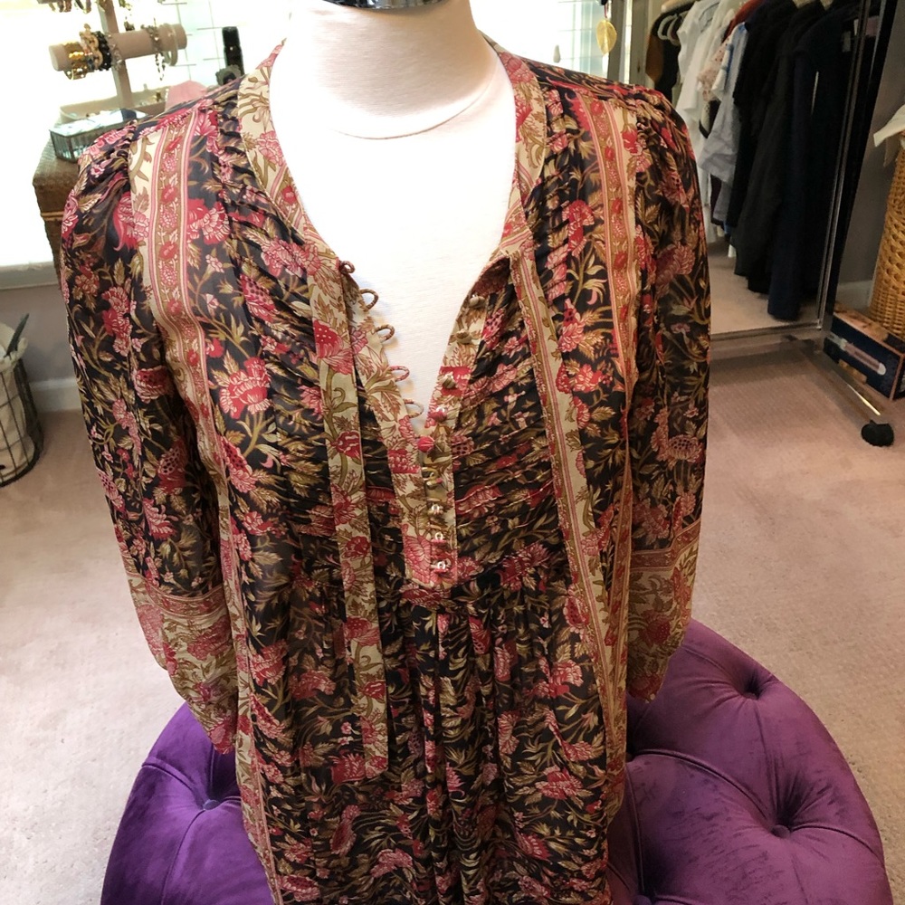 Joie silk peasant top